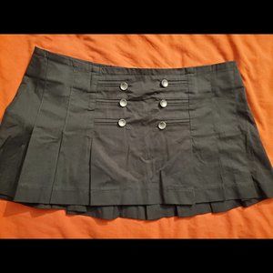 RANK brand mini pleated skirt dark grey pinstripes